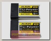 Аккумулятор Align LiPo 3.7V 1S1P 20C 530mAh для M424 (2шт)
