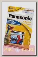 Батарейка Panasonic Alkaline Power LR03APB/4BPS RU Spider-Man LR03 + наклейка BL4