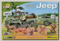 Пластиковый конструктор COBI Jeep Willys MB with 1/4 Ton Cargo Trailer с фигурками людей