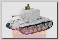 Радиоуправляемый танк СССР KV-2 2.4Ghz с ИК-пушкой 1:24 в зимнем камуфляже