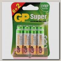 Батарейка GP Super GP15A6/2-2CR8 LR6 6+2шт BL8