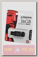 Flash накопитель KINGSTON USB 3.1/3.0/2.0 16GB DataTraveler SWIVL металл с черным BL1