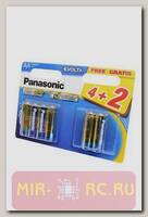 Батарейка Panasonic Evolta LR6EGE/6BW 4+2F LR6 4+2шт BL6