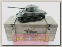 Радиоуправляемый танк Torro Sherman M4A3 76mm 1:16 2.4GHz (ВВ-пушка, деревянная коробка)