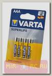 Батарейка VARTA SuperLife Micro 2003 R03P BL4*