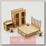 Сборная деревянная модель мебели для кукол Спальня