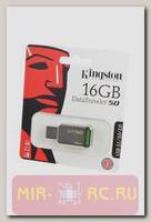 Flash накопитель KINGSTON USB 3.1/3.0/2.0 16GB DataTraveler DT50 металл с зеленым BL1